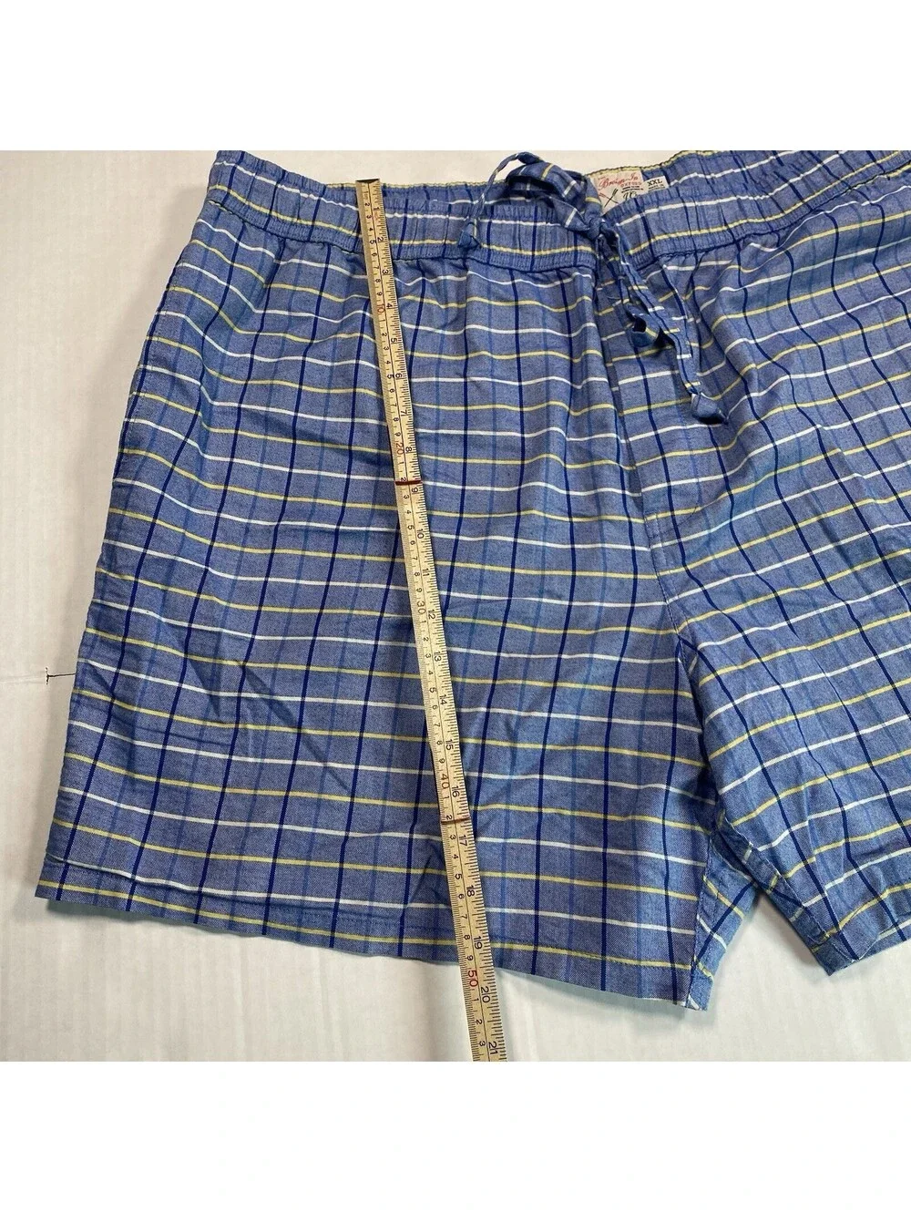 J. Crew Broken In Oxford Men’s Blue Plaid Shorts Size XXL 100 Cotton Casual